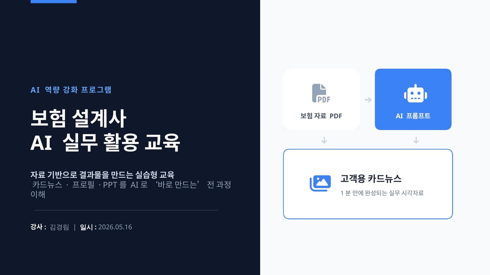 보험 설계사 AI 실무 활용 교육 표지